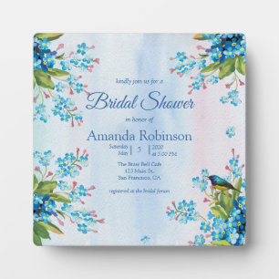 Plaque Photo Fleur de myosotis bleue Baby shower de mariage