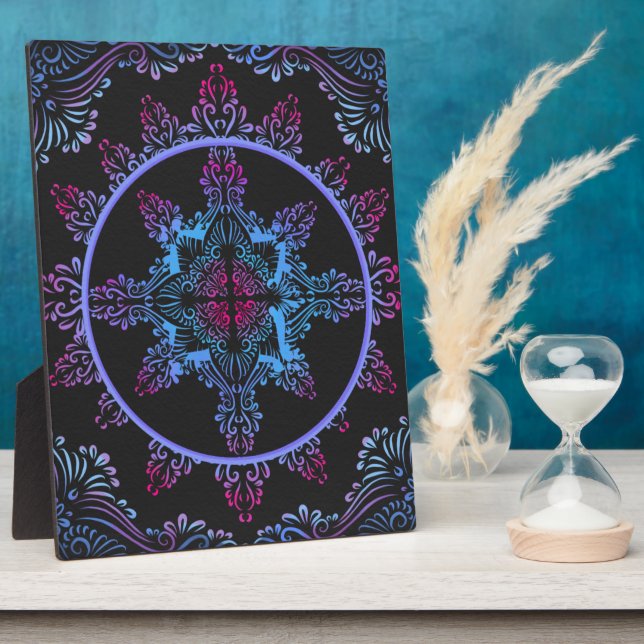 Plaque Photo Fleur de nuit Mandala (Côté)