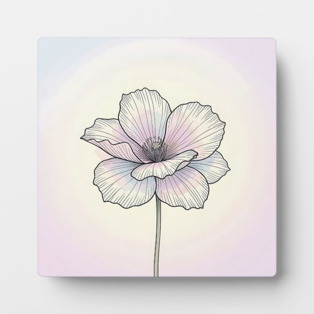 Plaque Photo Fleur de pavot pastel délicate (Devant)