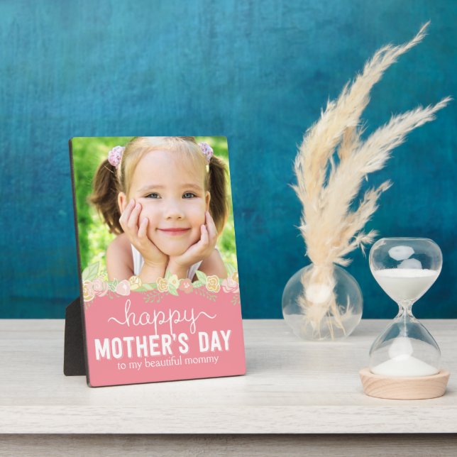 Plaque Photo Fleur de printemps Fête des mères Cadre personnali (Côté)