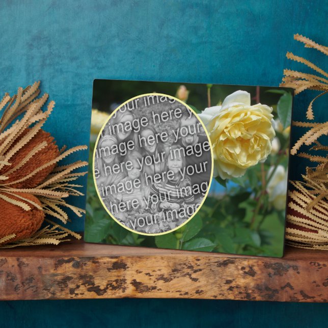 Plaque Photo Fleur de rose jaune Créez votre propre photo (Côté)