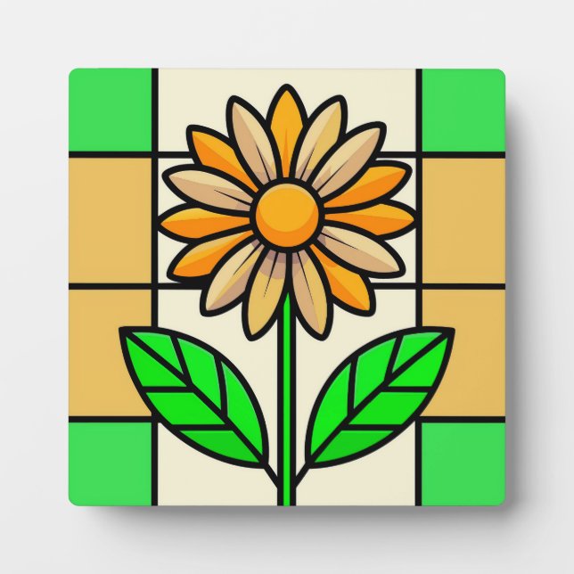 Plaque Photo Fleur de verre tendu (Devant)