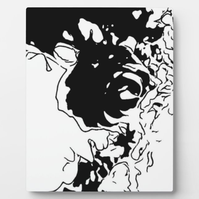 Plaque Photo Fleur Doodle (Devant)