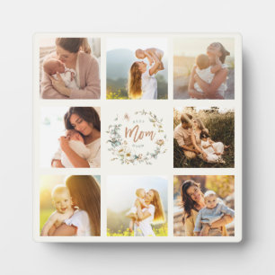 Plaque Photo Fleur sauvage Best Mom Ever Photo Collage