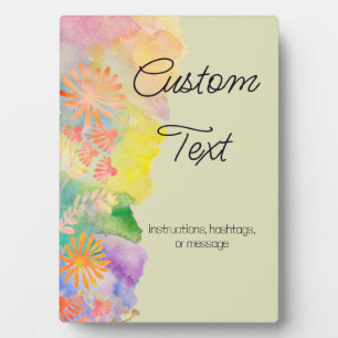 Plaque Photo Fleur sauvage d'aquarelle psychédélique