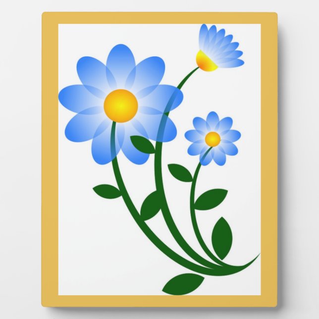 Plaque Photo Fleurs bleues (Devant)