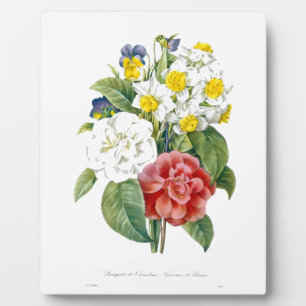 Plaque Photo fleurs botaniques colorées vintage par Redoute.