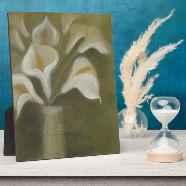 Plaque Photo Fleurs Coupées de Calla dans un Vase Nature Morte  (Côté)