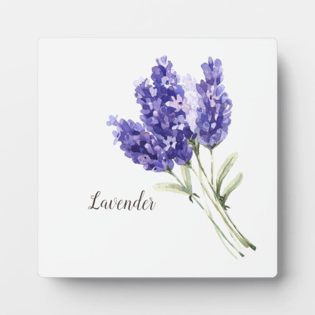 Plaque Photo Fleurs de Lavande Aquarelle (Devant)