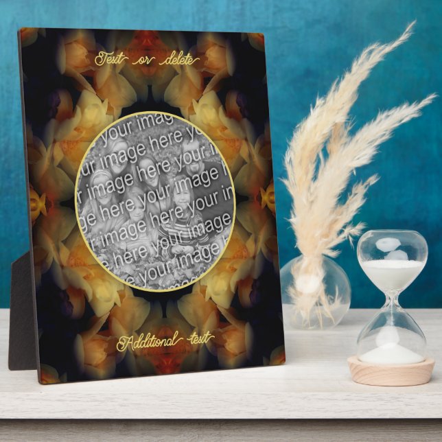 Plaque Photo Fleurs de rose jaune Créez votre propre photo (Côté)