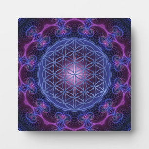 Plaque Photo FLEURS DE VIE/Blume des Lebens Mandala II Carré