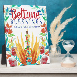Plaque Photo Fleurs d'été Beltane Feu et Maypole Wiccan