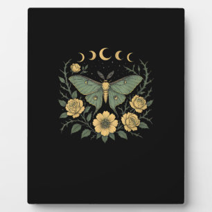 Plaque Photo Fleurs Goblincore Moth et papillon Cottagecore