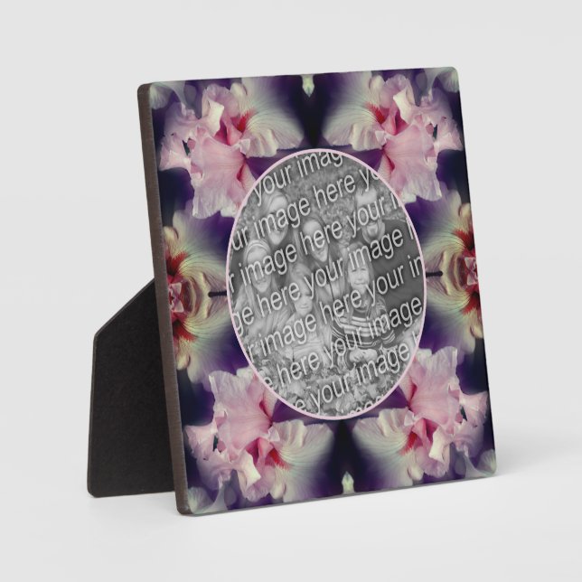 Plaque Photo Fleurs Iris Pink Ajoutez Votre Photo (Recto)