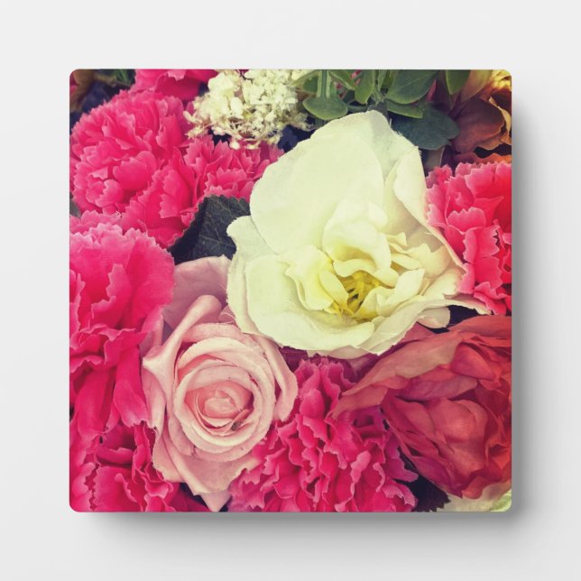 Plaque Photo Fleurs roses et crème - UM (Devant)