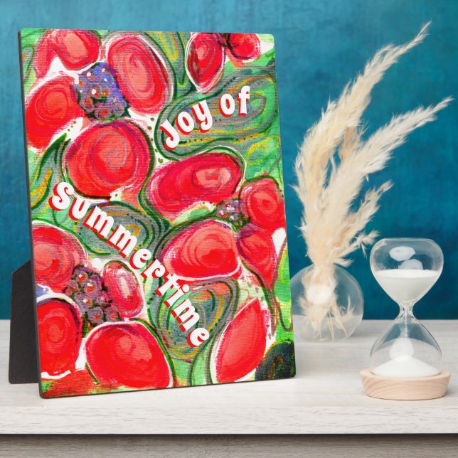 Plaque Photo Fleurs rouges Joie de l'Imaginaire d'été (Côté)