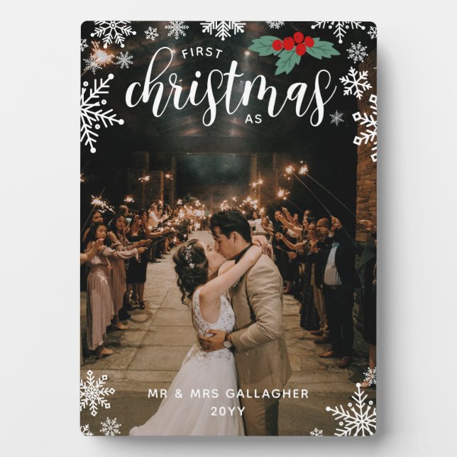 Plaque Photo Flocons de neige de houx rouge 1ère photo de maria (Devant)