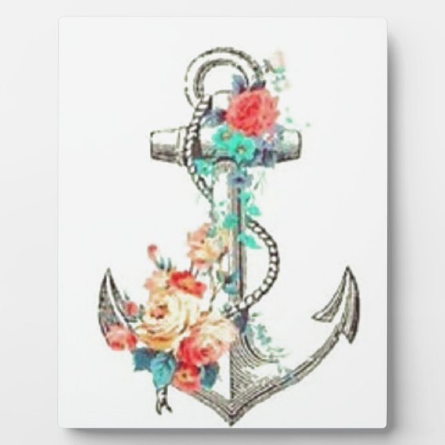 Plaque Photo Floral anchor nautical (Devant)