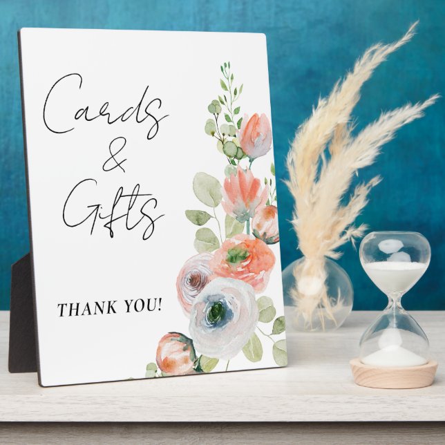 Plaque Photo Floral Cards and Gifts Bridal Shower  (Côté)