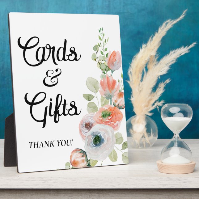 Plaque Photo Floral Cards and Gifts Bridal Shower  (Côté)