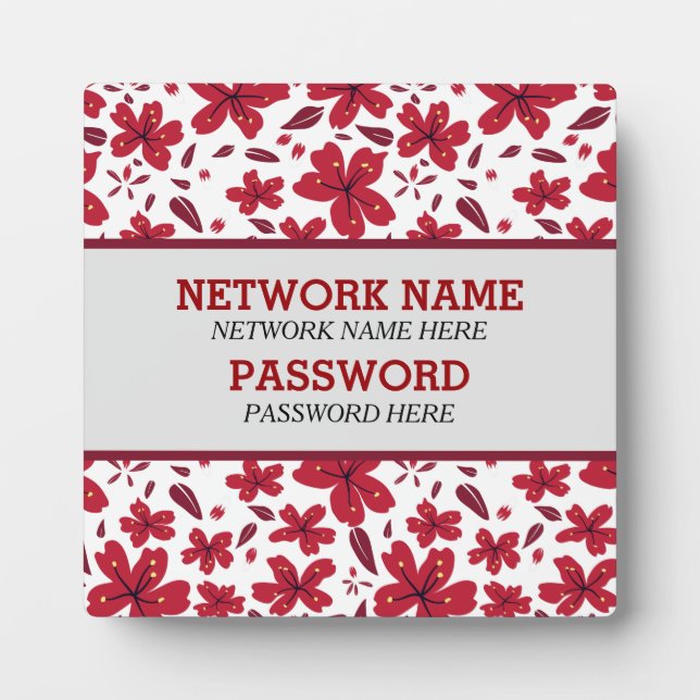 Plaque Photo Floral rétro rouge (Devant)