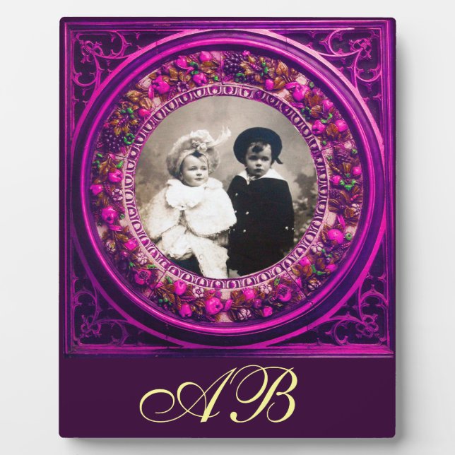 PLAQUE PHOTO FLORENTINE RENAISSANCE FRUITS MONOGRAMME (Devant)