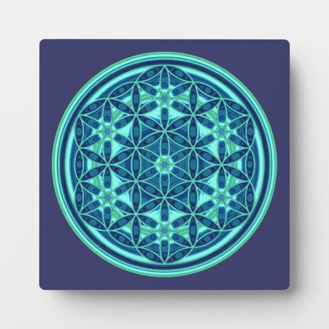Plaque Photo Flower Of Life - Button Style 01 (Devant)