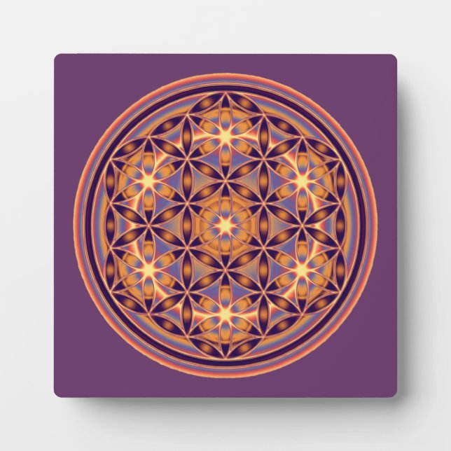 Plaque Photo Flower Of Life - Button Style 02 (Devant)