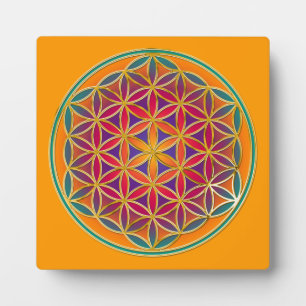 Plaque Photo Flower Of Life - Button Style 03