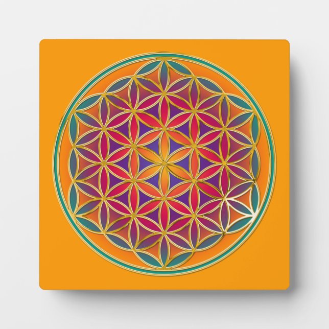 Plaque Photo Flower Of Life - Button Style 03 (Devant)