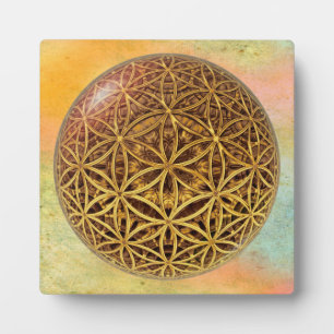 Plaque Photo Flower Of Life / Fleur de Vie - grille en or
