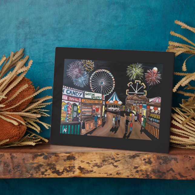 Plaque Photo Foire de nuit peinture par Alfred Fox (Côté)