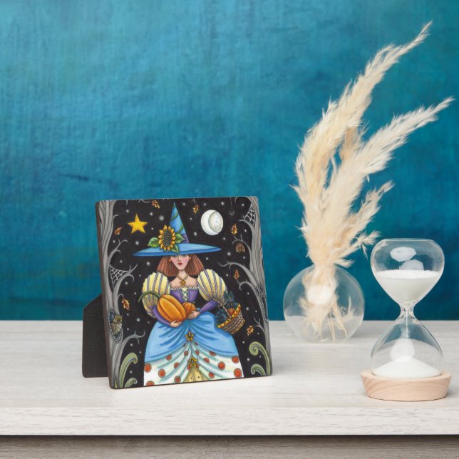 PLAQUE PHOTO FOLK ART WITTER EN BOIS ÉFFRAYANTS, CHAT NOIR & OW (Insitu)