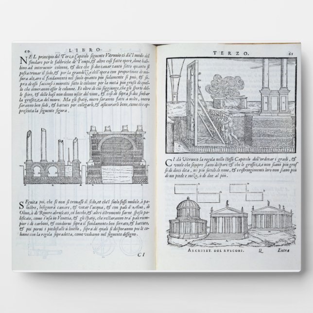 Plaque Photo Fondements, de "Della Architettura", pub (Devant)