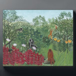 Plaque Photo Forêt tropicale avec singes, 1910 (huile sur toile<br><div class="desc">Forêt tropicale avec singes,  1910 (huile sur toile)| par Henri J.F. Rousseau | Lieu de l'art : National Gallery of Art Washington DC| Artiste français | Numéro de collection d'images : XOS744803</div>