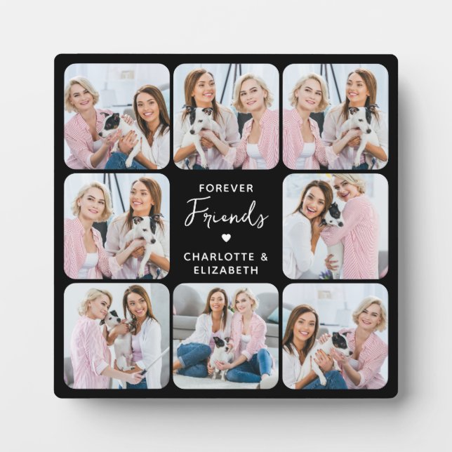 Plaque Photo Forever Friends Custom 8 Photo Collage Best Friend (Devant)