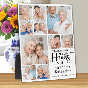 Plaque Photo Forever in our Hearts 10 Photo Collage Memorial