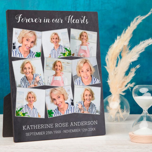 Plaque Photo Forever In Our Hearts 9 Photo Collage Memorial (Créateur téléchargé)