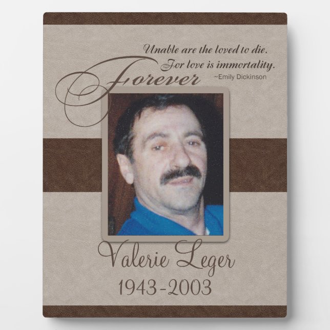Plaque Photo Forever Loved Sympathy (Devant)