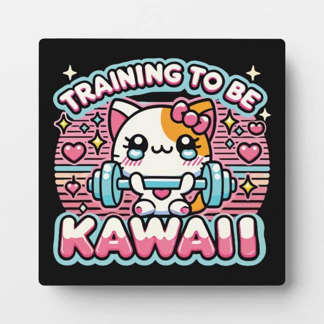 Plaque Photo Formation à Be Kawaii - Cute drôle Anime Gym Chat (Devant)