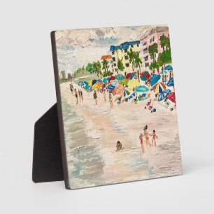 Plaque Photo "Fort Myer's Beach" Floride Easel