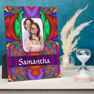 Plaque Photo fractale personnalisée multicolore