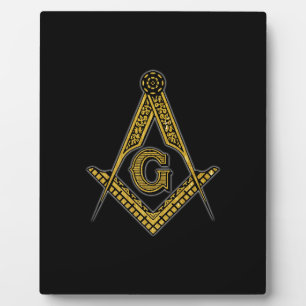 Plaque Photo Freemason (noir et or)