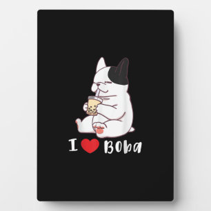 Plaque Photo french bulldog j'aime boba bulbe lait cadeau thé