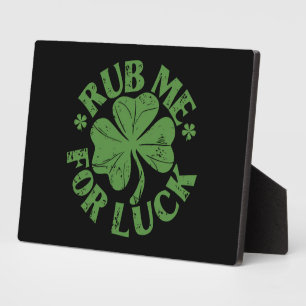 Plaque Photo Frottez-moi pour la chance Saint-Patrick Shamrock