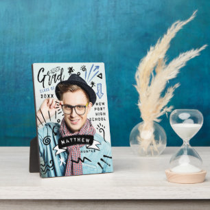 Plaque Photo Fun Doodle Sketch Magazine Couverture Grad Photo
