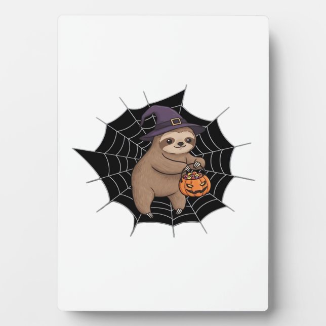 Plaque Photo Fun Halloween Sloth éffrayant - Joli Trick-or-Trea (Devant)