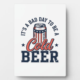 Plaque Photo Fun T-Shirt Vintage Vector Patriote Bière Froide D