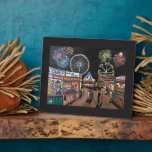 Plaque Photo Funfair at Night Painting by Alfred Fox<br><div class="desc">Funfair at Night Painting by Alfred Fox.</div>