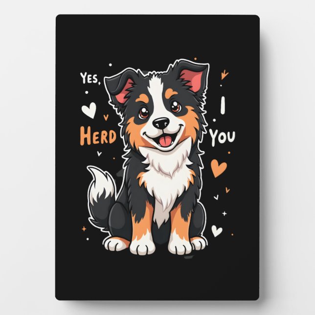 Plaque Photo Funky Australian Shepherd Maman Cadeaux Aussie Oui (Devant)